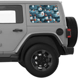HAPPY SNOWMEN QUARTER WINDOW DECAL FITS 2018+ JEEP WRANGLER 4 DOOR HARD TOP JLU