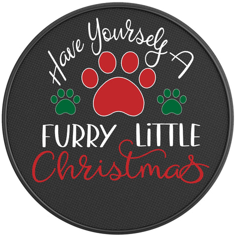HAVE YOURSELF A FURRY LITTLE CHRISTMAS BLACK CARBON FIBER TIRE COVER