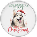 HAVE YOURSELF A HUSKY CHRISTMAS WHITE TIRE COVER