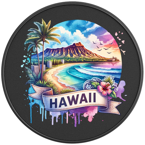HAWAII BLACK CARBON FIBER TIRE COVER