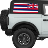 HAWAII STATE FLAG QUARTER WINDOW DECAL FITS 2021+ FORD BRONCO 2 DOOR HARD TOP