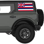 HAWAII STATE FLAG QUARTER WINDOW DECAL FITS 2021+ FORD BRONCO 4 DOOR HARD TOP