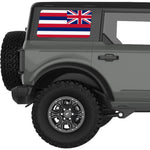 HAWAII STATE FLAG QUARTER WINDOW DECAL FITS 2021+ FORD BRONCO 4 DOOR HARD TOP