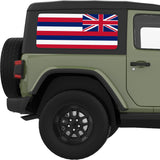 HAWAII STATE FLAG QUARTER WINDOW DECAL FITS 2011-2018 JEEP WRANGLER 2 DOOR HARD TOP JK