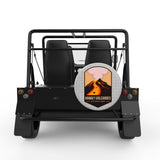 HAWAI VOLCANOES SILVER CARBON FIBER TIRE COVER FOR MOKE