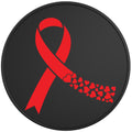 HEART AWARENESS RIBBON BLACK TIRE COVER