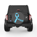 HEART AWARENESS RIBBON BLACK CARBON FIBER TIRE COVER