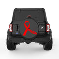 HEART AWARENESS RIBBON BLACK TIRE COVER