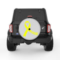 HEART AWARENESS RIBBON SILVER CARBON FIBER TIRE COVER