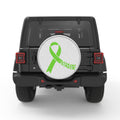 HEART AWARENESS RIBBON BLACK TIRE COVER