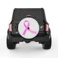 HEART AWARENESS RIBBON PEARL  WHITE CARBON FIBER TIRE COVER