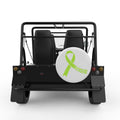 HEART AWARENESS RIBBON WHITE CARBON FIBER TIRE COVER FOR MOKE
