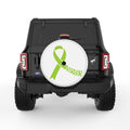 HEART AWARENESS RIBBON WHITE TIRE COVER