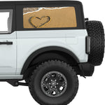 HEART BEACH QUARTER WINDOW DECAL FITS 2021+ FORD BRONCO 2 DOOR HARD TOP