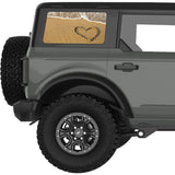 HEART BEACH QUARTER WINDOW DECAL FITS 2021+ FORD BRONCO 4 DOOR HARD TOP