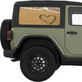 HEART BEACH QUARTER WINDOW DECAL FITS 2011-2018 JEEP WRANGLER 2 DOOR HARD TOP JK