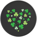 HEART OF CLOVERS BLACK CARBON FIBER TIRE COVER