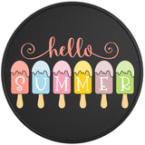 HELLO SUMMER BLACK TIRE COVER