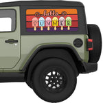 HELLO SUMMER QUARTER WINDOW DECAL FITS 2018+ JEEP WRANGLER 2 DOOR HARD TOP JL