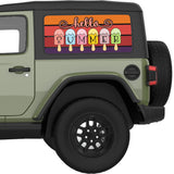 HELLO SUMMER QUARTER WINDOW DECAL FITS 2018+ JEEP WRANGLER 2 DOOR HARD TOP JL