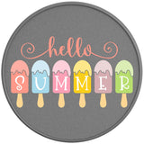 HELLO SUMMER SILVER CARBON FIBER TIRE COVER