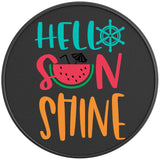 HELLO SUNSHINE BLACK CARBON FIBER TIRE COVER