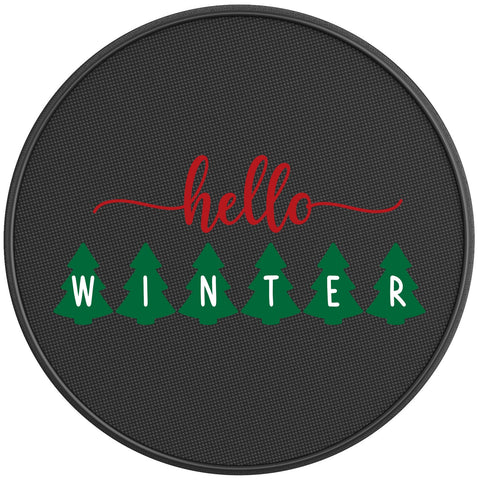 HELLO WINTER PEARL  WHITE CARBON FIBER TIRE COVER
