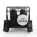 HELLO WINTER WHITE CARBON FIBER TIRE COVER FOR MOKE
