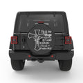 HE IS MY REFUGE BLACK CARBON FIBER TIRE COVER