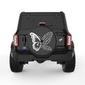 HE WILL COVER YOU WITH HIS FEATHERS BLACK TIRE COVER