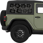 HIBISCUS QUARTER WINDOW DECAL FITS 2011-2018 JEEP WRANGLER 2 DOOR HARD TOP JK