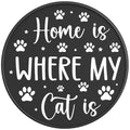 HOME IS WHERE MY CAT IS PEARL  WHITE CARBON FIBER TIRE COVER