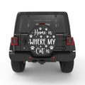 HOME IS WHERE MY CAT IS PEARL  WHITE CARBON FIBER TIRE COVER