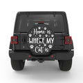 HOME IS WHERE MY CAT IS BLACK CARBON FIBER TIRE COVER