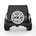 HOME IS WHERE MY CAT IS SILVER CARBON FIBER TIRE COVER