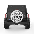 HOME IS WHERE MY CAT IS PEARL  WHITE CARBON FIBER TIRE COVER