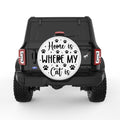 HOME IS WHERE MY CAT IS WHITE TIRE COVER