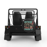 HOME IS WHERE YOU PARK IT BLACK CARBON FIBER TIRE COVER FOR MOKE