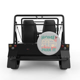 HOME IS WHERE YOU PARK IT SILVER CARBON FIBER TIRE COVER FOR MOKE