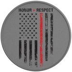 HONOR RESPECT FIREFIGHTER SILVER CARBON FIBER TIRE COVER