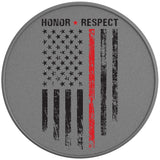 HONOR RESPECT FIREFIGHTER SILVER CARBON FIBER TIRE COVER