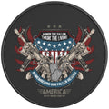 HONOR THE FALLEN THANK THE LIVING PEARL  WHITE CARBON FIBER TIRE COVER