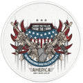 HONOR THE FALLEN THANK THE LIVING PEARL  WHITE CARBON FIBER TIRE COVER