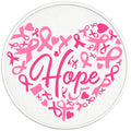 HOPE BREAST CANCER PEARL  WHITE CARBON FIBER TIRE COVER