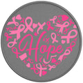 HOPE BREAST CANCER SILVER CARBON FIBER TIRE COVER