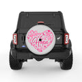HOPE BREAST CANCER SILVER CARBON FIBER TIRE COVER