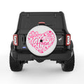 HOPE BREAST CANCER PEARL  WHITE CARBON FIBER TIRE COVER
