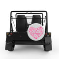 HOPE BREAST CANCER WHITE CARBON FIBER TIRE COVER FOR MOKE