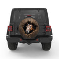 HORSE WALL BREAK PEARL  WHITE CARBON FIBER TIRE COVER