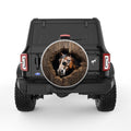 HORSE WALL BREAK SILVER CARBON FIBER TIRE COVER